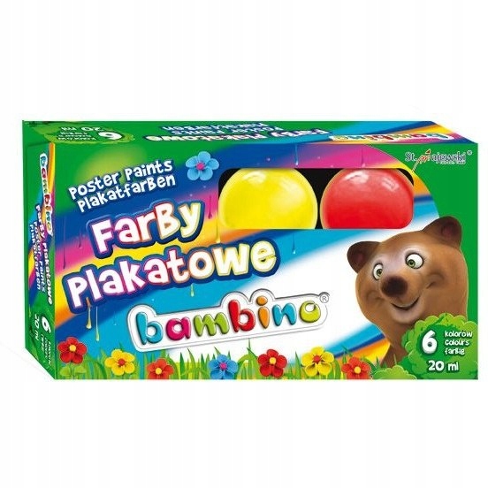 Farby plakatowe 6 kolorów BAMBINO STANDARD ST.MAJE