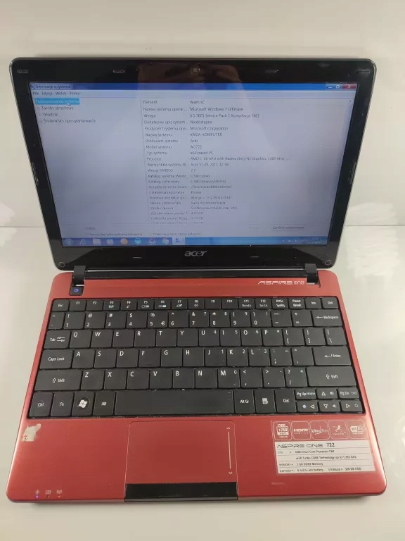 ACER ASPIRE ONE 722 11,6