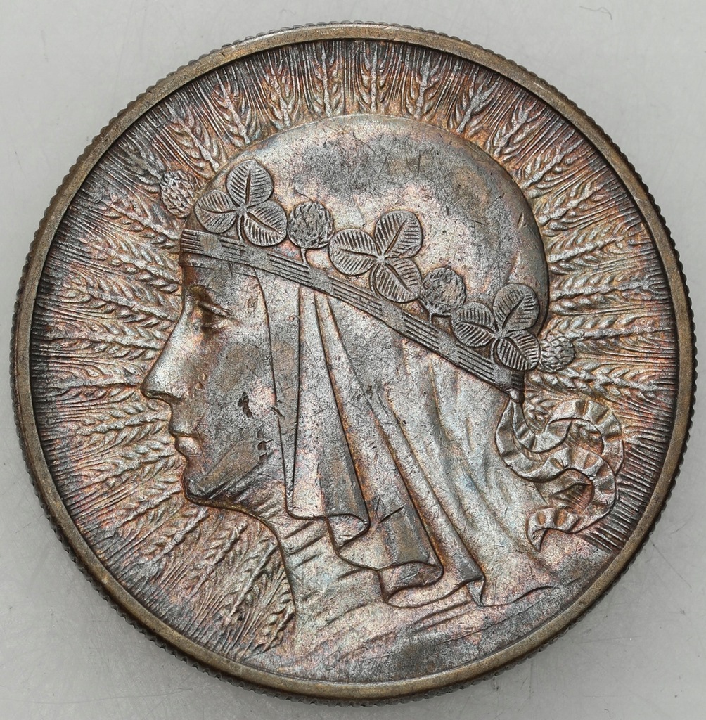 II RP. 10 złotych 1932 głowa kobiety (bez znaku) - SREBRO