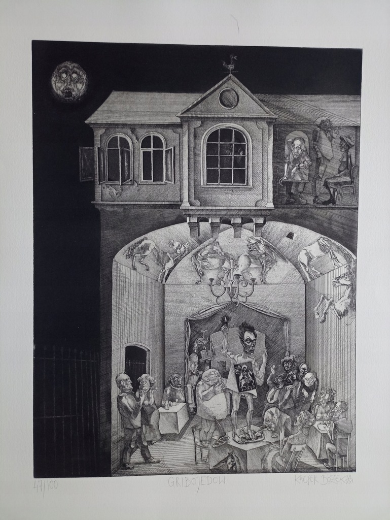 Gribojedow - Bożek Kacper - akwaforta/akwatinta - 2006 r.