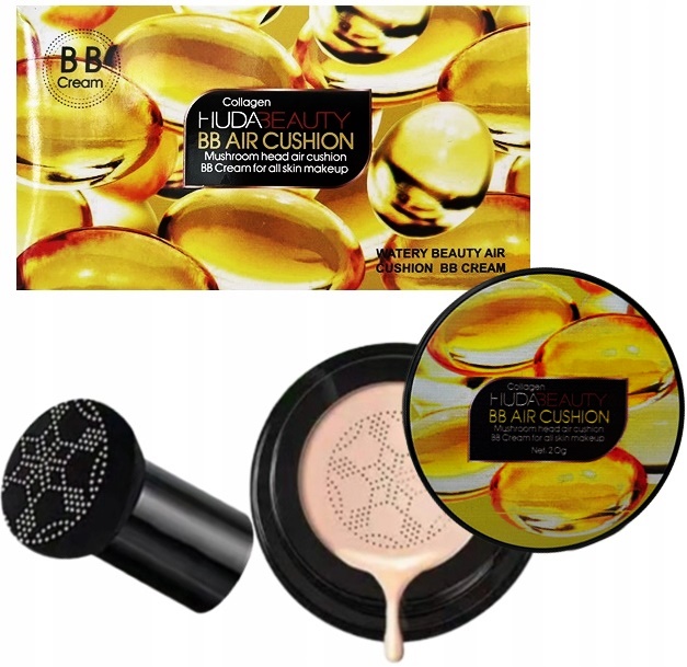 HudaBeauty - BB Cream podkład pod makijaż z grzybkiem Kolagen 140# Cashew