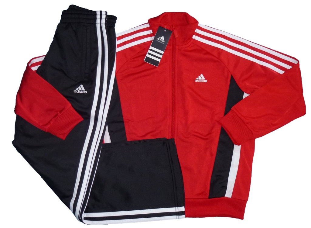 adidas Nowy dres dziecięcy czerwono-czarny - 116