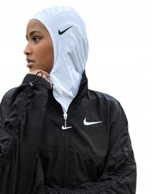 NIKE HIJAB TRENINGOWY BIAŁY Z LOGO SPORT XS/S DCA