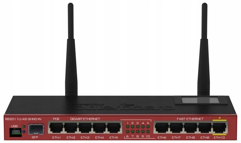 Router MikroTik RB2011UiAS-2HnD-IN (xDSL; 2,4 GHz)