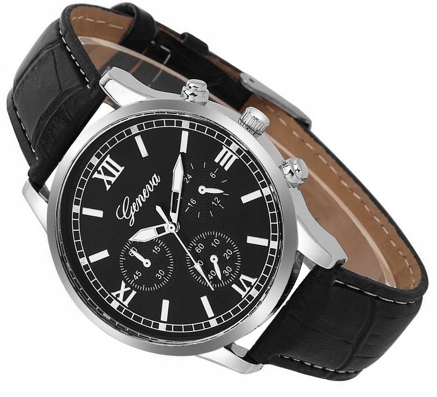 Купить Элегантные мужские часы, серебро, черный, ЖЕНЕВА: отзывы, фото, характеристики в интерне-магазине Aredi.ru