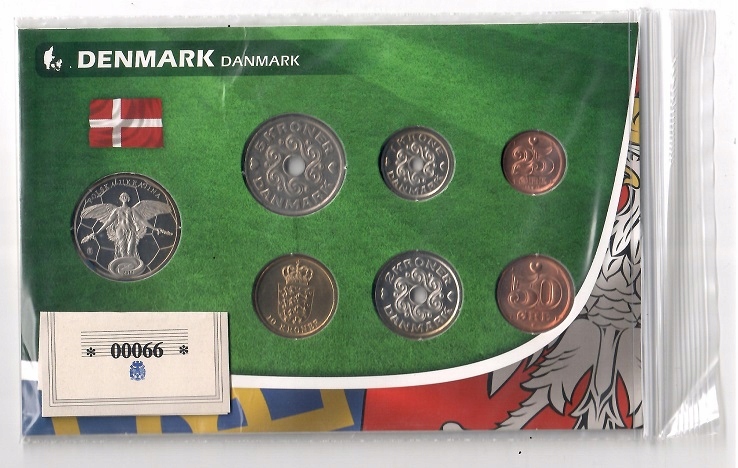zestaw monet DANIA+medal EURO 2012