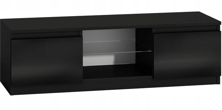 STOLIK RTV 120CM CZARNY POŁYSK SALON SZAFKA PÓŁKA
