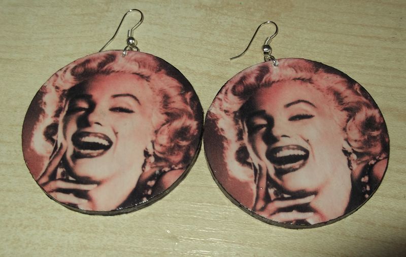 Kolczyki decoupage Marylin Monroe