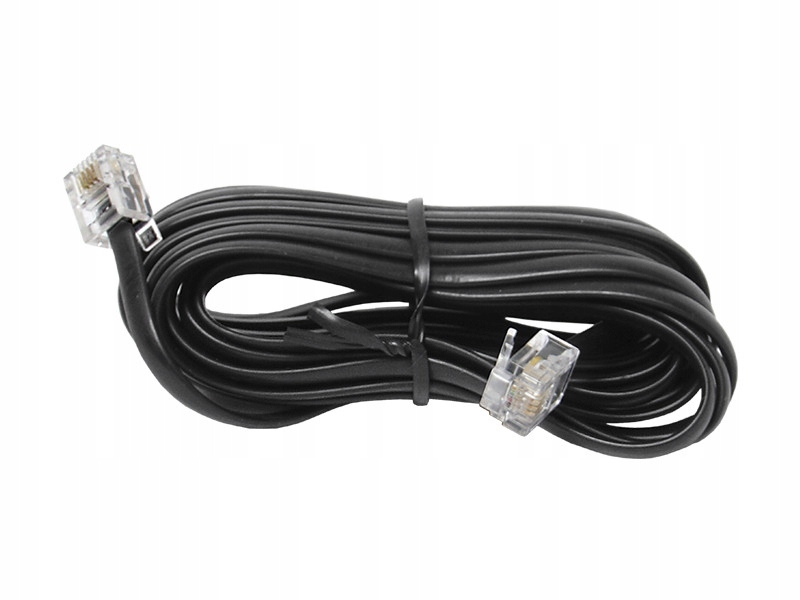 Przyłącze telefoniczne wtyk - wtyk 4m czarne