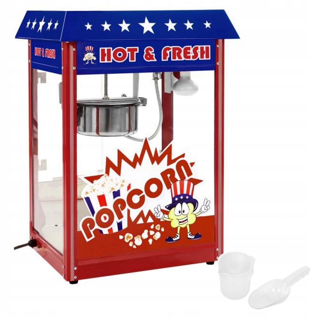 Maszyna do popcornu z niebieskim daszkiem TEFLON 1