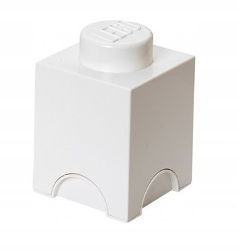 LEGO POJEMNIK PUDEŁKO KLOCEK 1 BIAŁY KOSZALIN