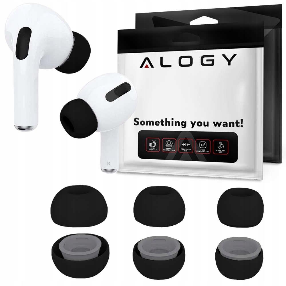 6x Nakładki silikonowe Alogy S M L do Apple AirPod