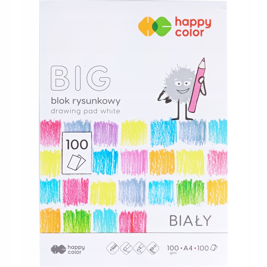 Blok rysunkowy biały A4 happy color 10 kartek