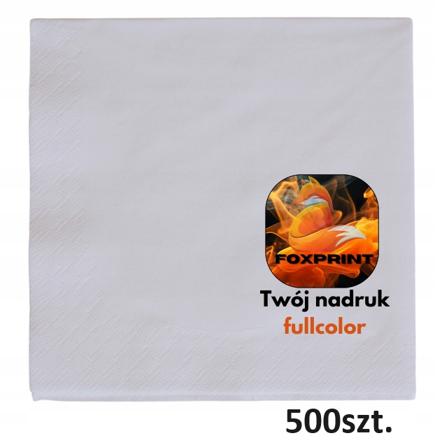 Serwetki z nadrukiem pełnokolorowym 500szt serwetki z logo fullcolor