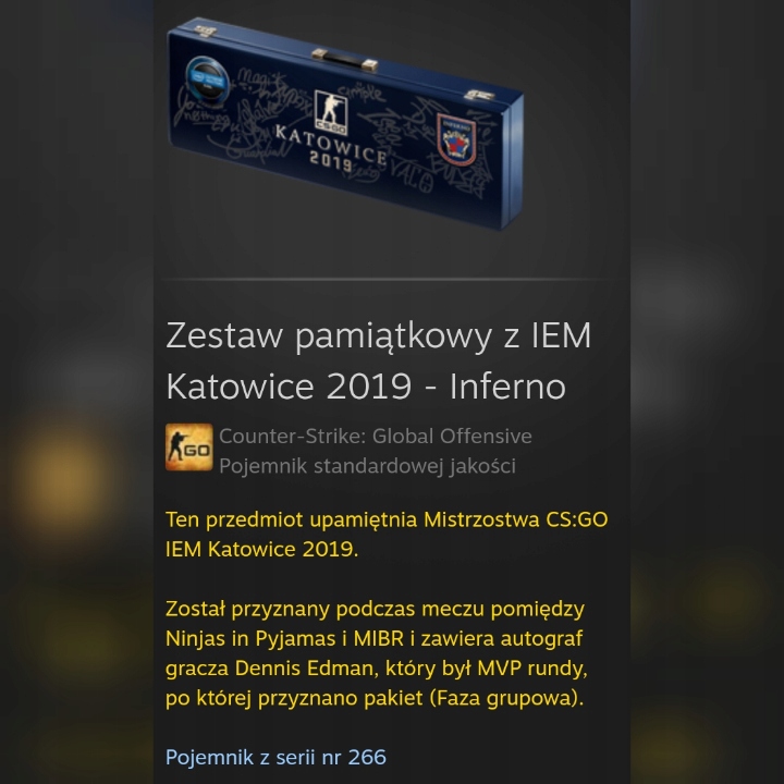 Zestaw pamiątkowy z IEM Katowice 2019 - Inferno