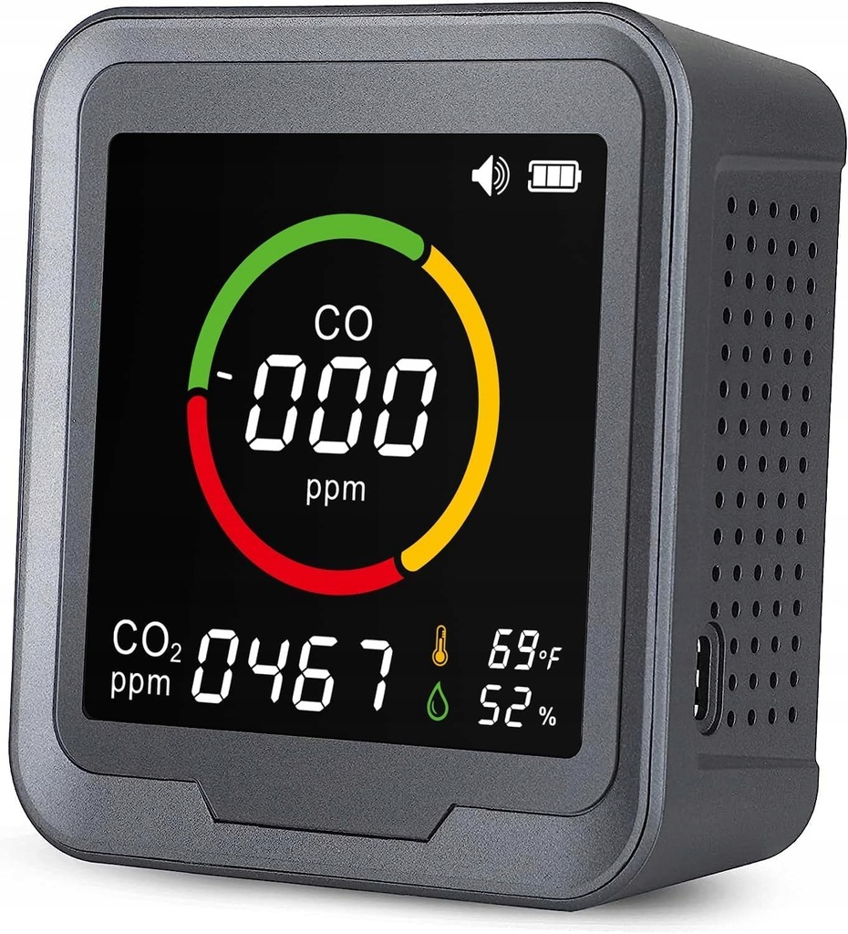 CZUJNIK TLENKU WĘGLA DETEKTOR CZADU ALARM CO CO2 MONITOR CAN HAKINAKU PRO