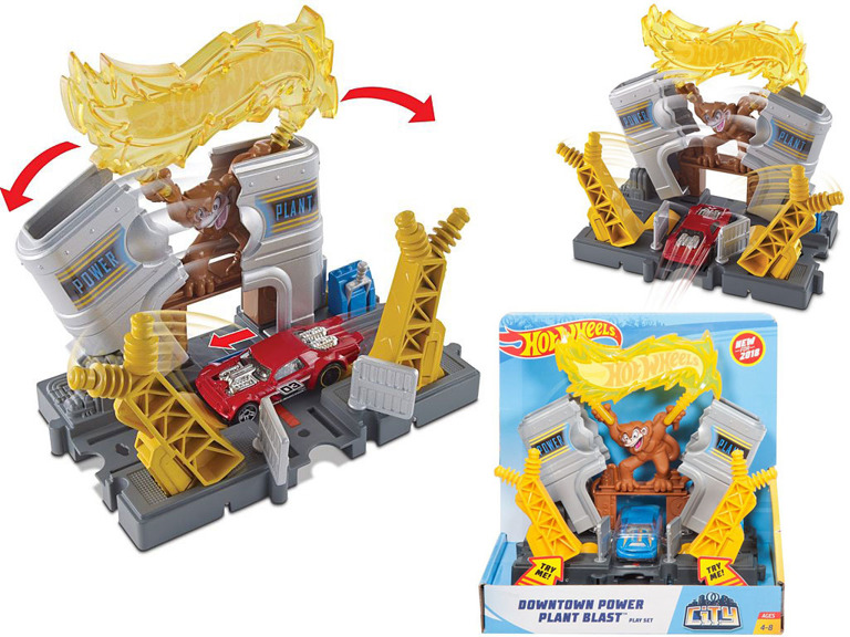 Hot Wheels CITY MAŁPA W ELEKTROWNI Autko FRH31 7801239700