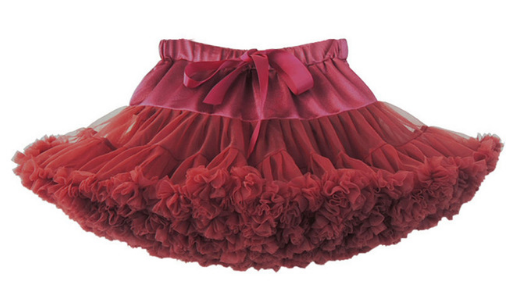 SPÓDNICZKA TIULOWA TUTU PUSZYSTA 92cm BORDOWY