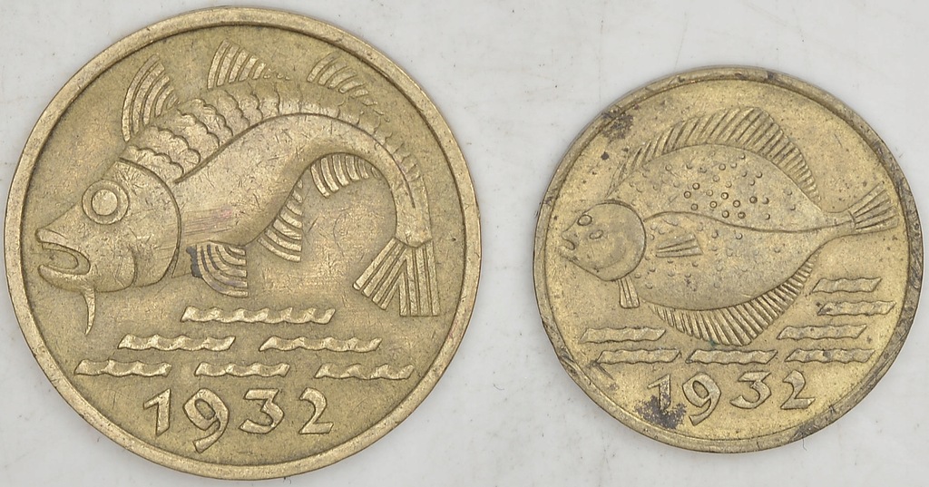 1.ik.ZEST., WM GDAŃSK, MONETY 1932 SZT.2