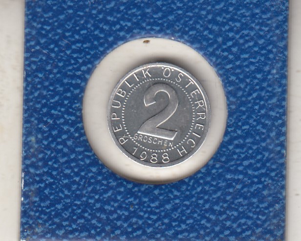 Austria 2 groschen 1988 proof