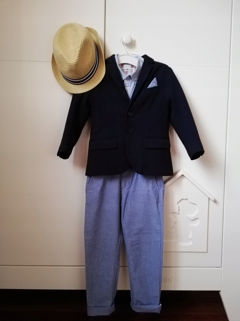 marynarka+ koszula+spodnie+kapelusz H&M 98-104