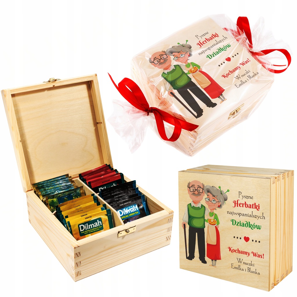 Dzień Babci i Dziadka PREZENT ZESTAW HERBAT Dilmah PREMIUM HERBACIARKA