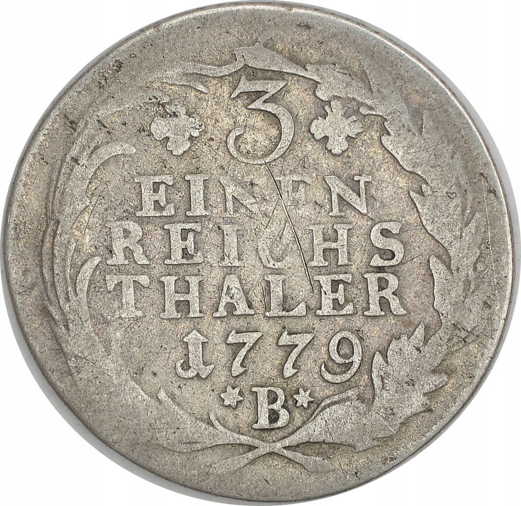 13.PRUSY, FRYDERYK II, 1/3 TALARA 1779 B Wrocław