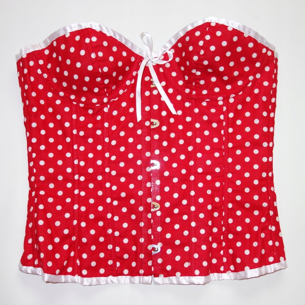 ASOS wiązany gorset w grochy PIN UP vintage _ M _