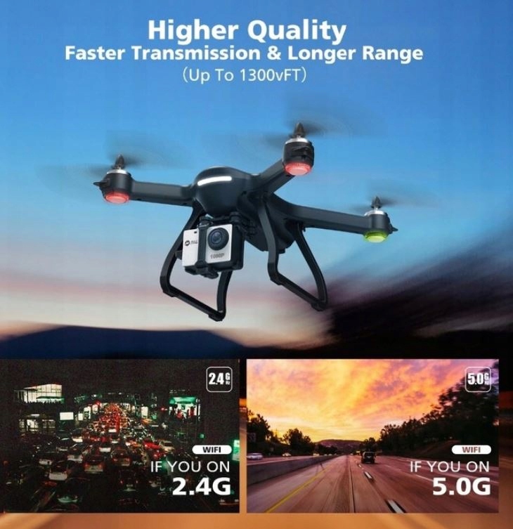 Holy Stone HS700 GPS FPV drone with camera 5G wifi RC quadcopter brushless LED 
