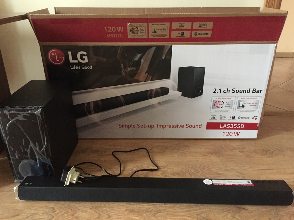 Soundbar LG Pilot 120W Blutooth Subwoofer LAS355B