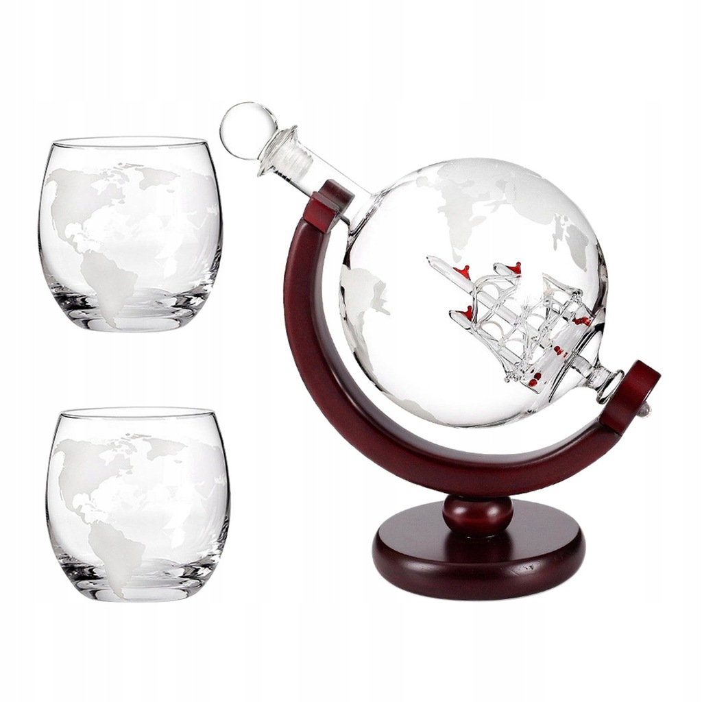 Globe Decanter Set with 2 Decanter Glasses Set 13646744741