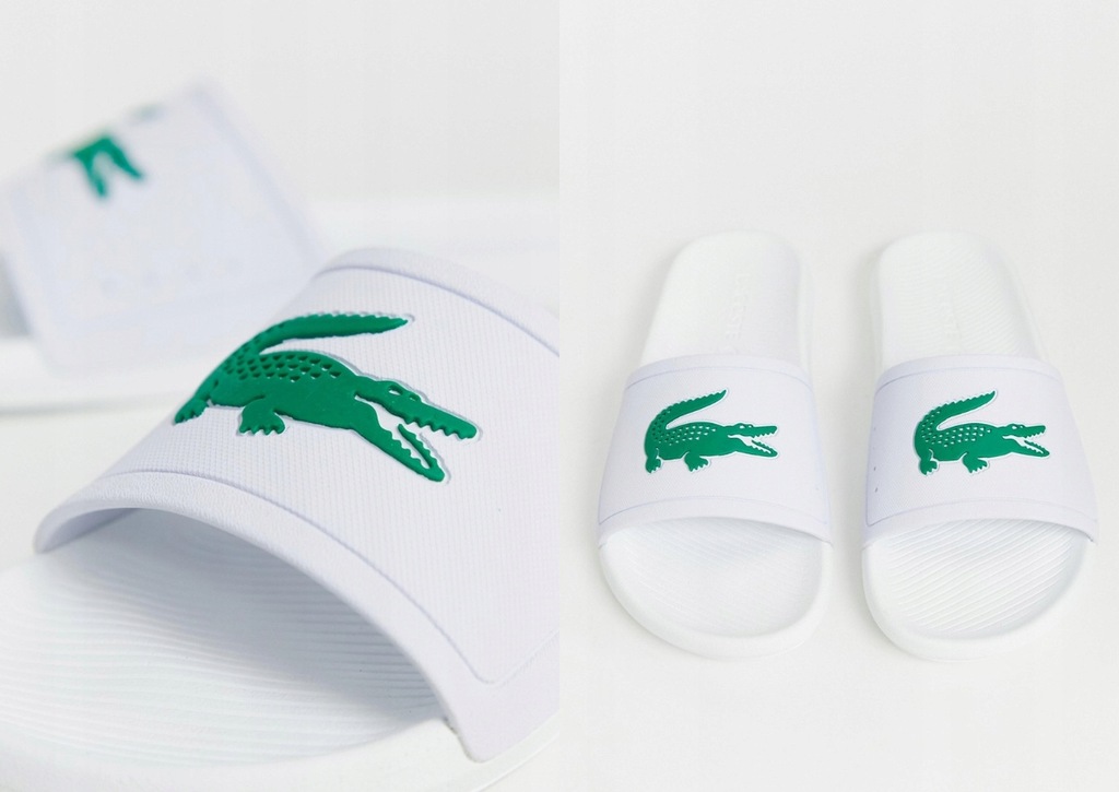 LACOSTE KLAPKI Z KONTRASTOWYM LOGO 42