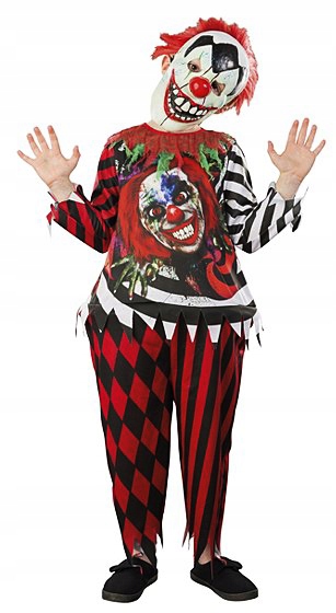 Kostium halloween straszny clown 11-12lat, 146-152