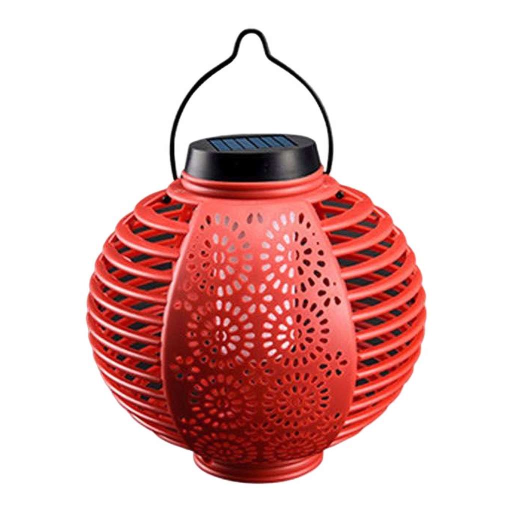 Hanging Light with Hollow Lamp for Balcony Red