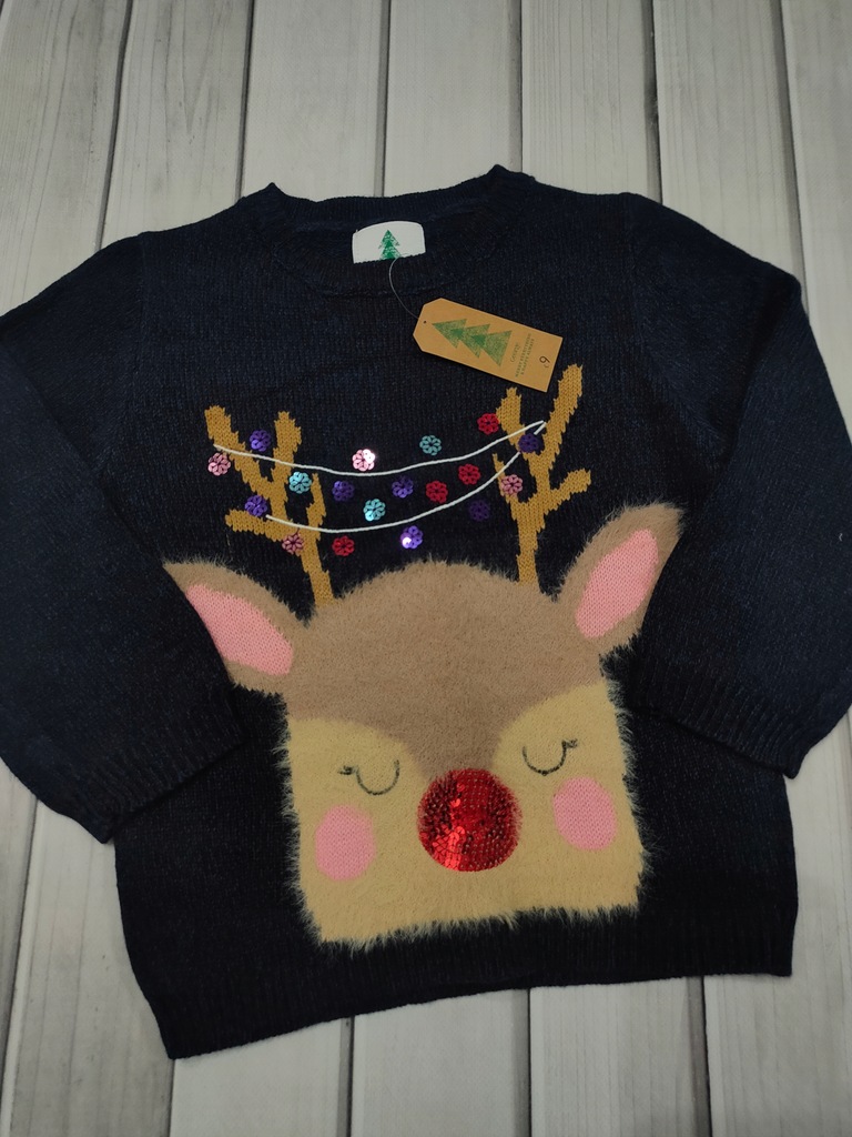 George Sweterek świąteczny dla dziewczynki akryl r. 104/110