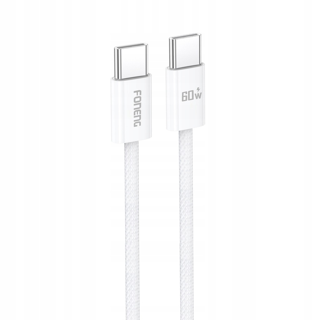Foneng Kabel X110 - Typ C na Typ C - PD 60W 3A 1,2 metr biały