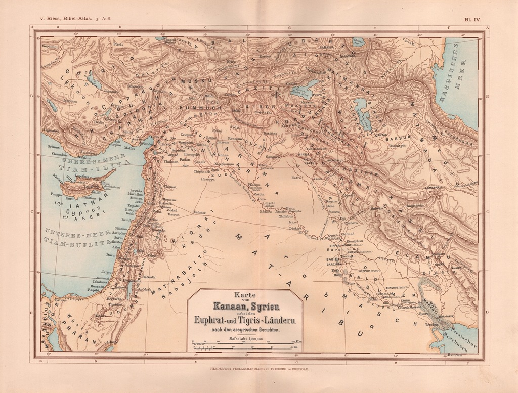 KANAAN SYRIA CZASY BIBLIJNE MAPA 1895 r. oryginał
