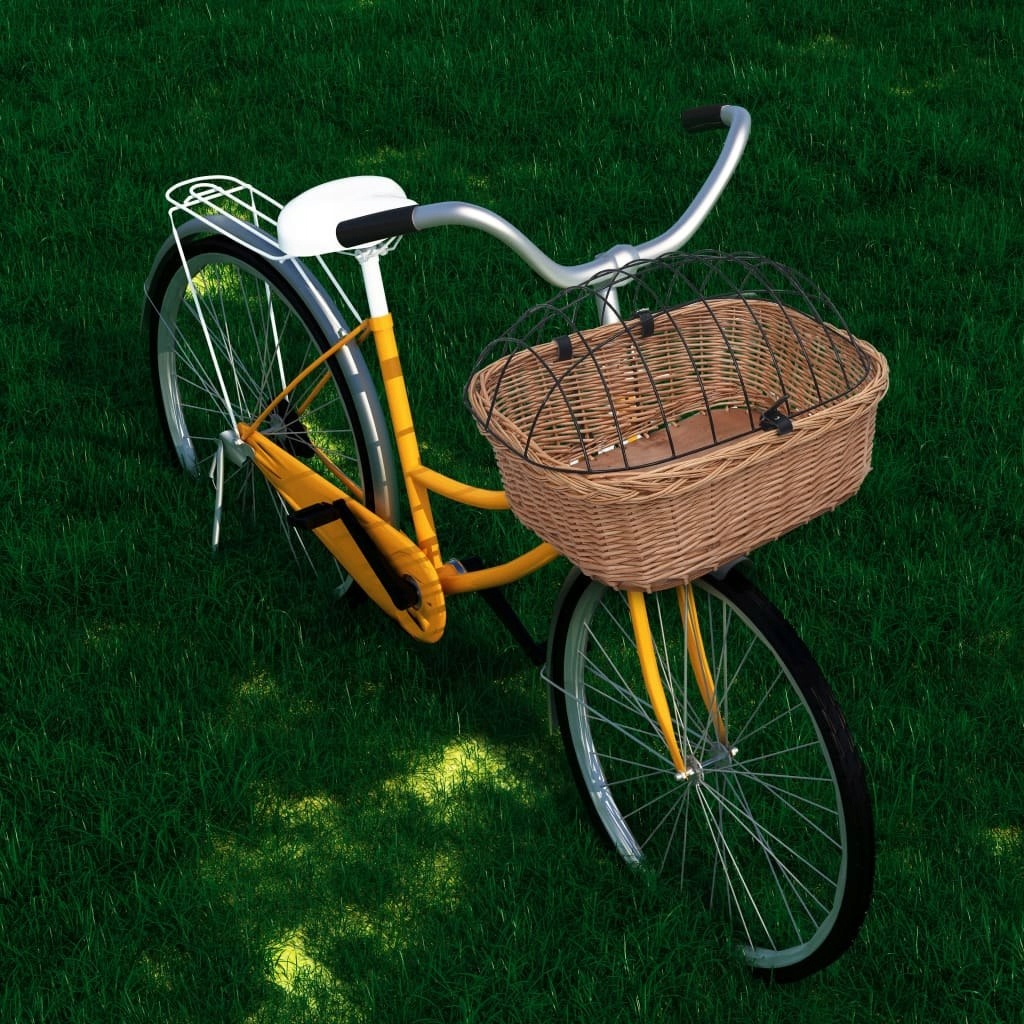 Stylowe Meble Domowe Kosz rowerowy z pokrywą, na kierownicę, 50x45x35 cm, n