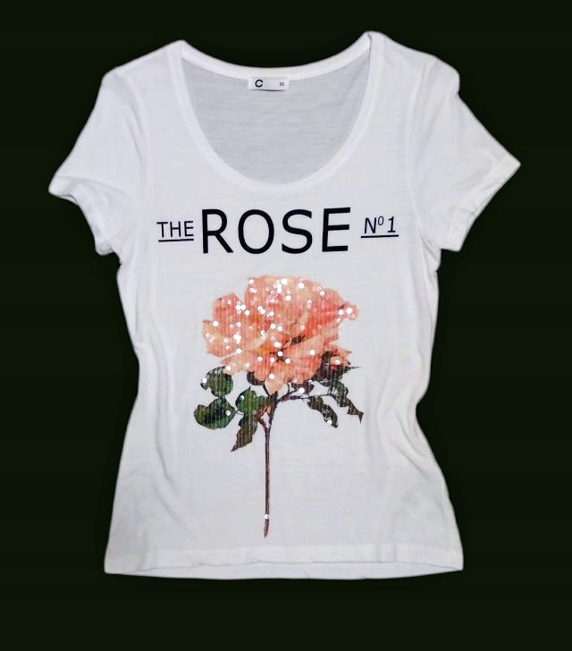Cubus T-shirt top bluzka rose r. XS