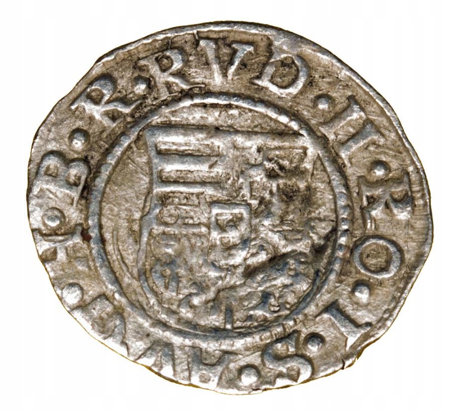 Denar 1580 Rudolf II Habsburg Węgry Kremnica