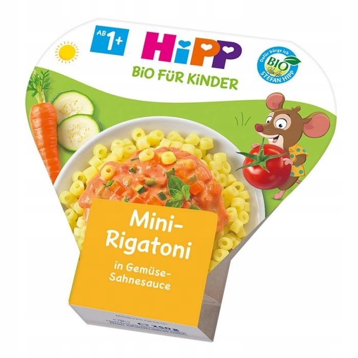 Hipp Bio Mini Rigatoni Makaron sos Śmietanowy 1r