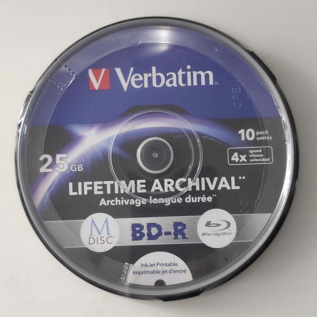 BLU-RAY Verbatim BD-R M-Disc ARCHIVAL M-Disk 10szt