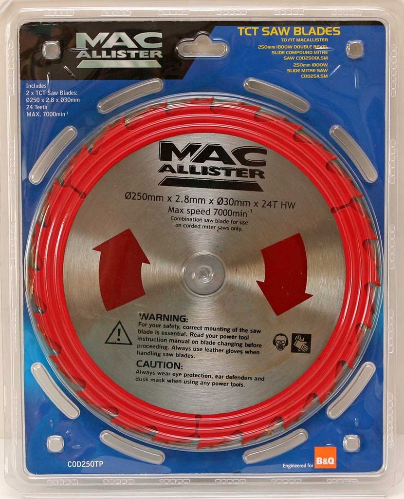 MacAllister firmowa tarcza drewna 250x2,8x30 24T