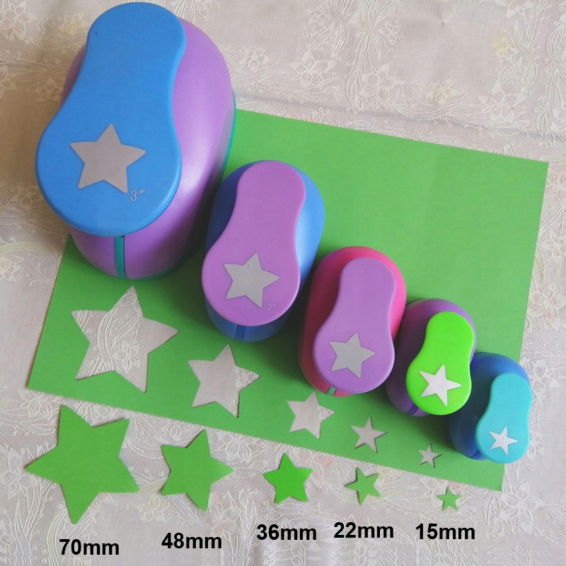 1pc 3" 2" 1.5" 1" Star Shape Craft Hole Punch