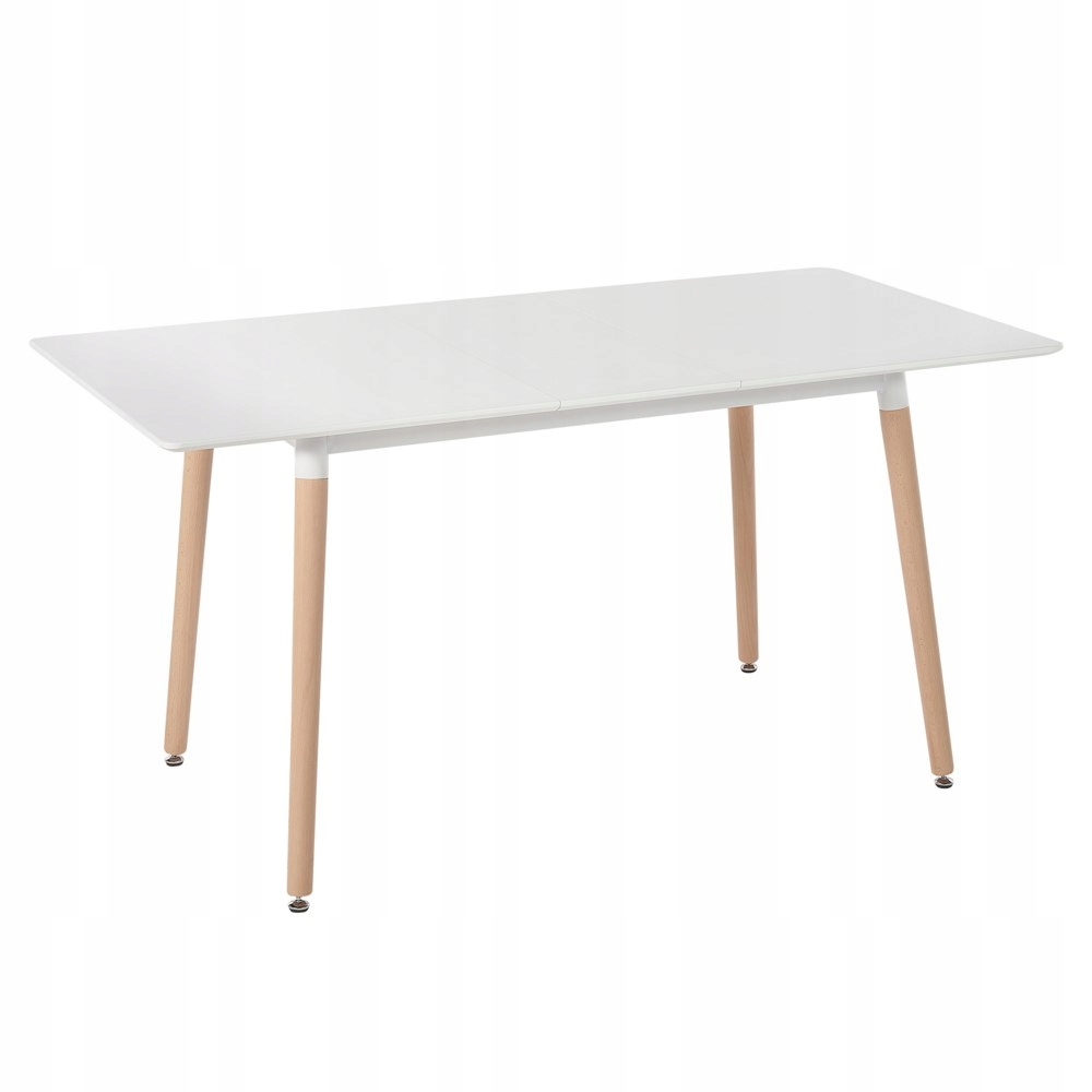 Stół do jadalni rozkładany 120/150 x 80 cm biały z jasnym drewnem MIRABEL