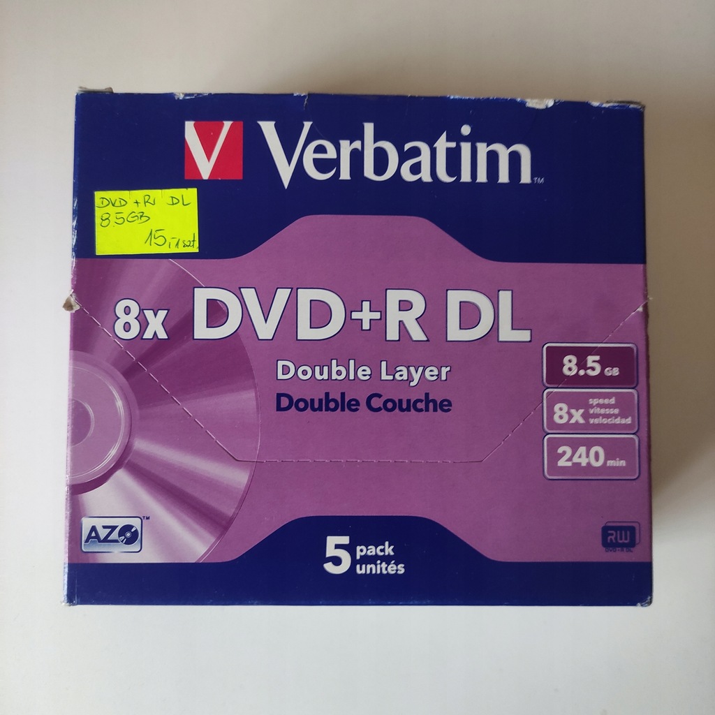 Płyta DVD Verbatim DVD+R DL Double Layer 8,5 GB - Komplet 5 sztuk
