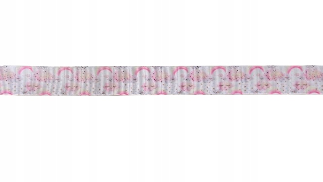 Wstążka tasiemka taśma rypsowa ryps chmurki chmury tęcze 0.5mWR25027