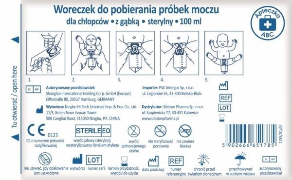 Woreczek na mocz dla chłopców, 100 ml (Apteczka ABC)