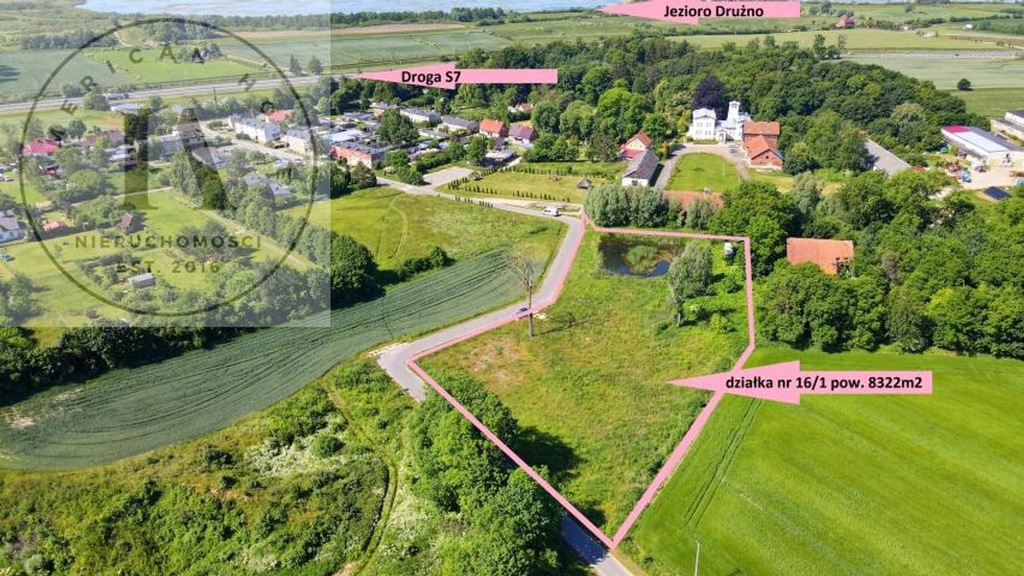 Działka, Komorowo Żuławskie, Elbląg (gm.), 8322 m²