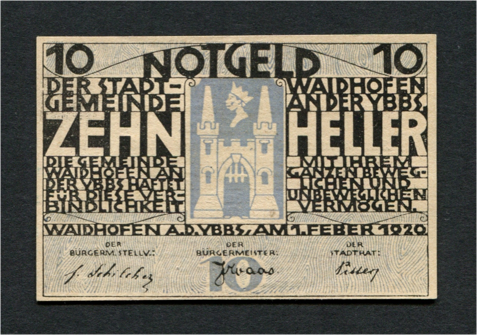 10 Heller Austria 1920 Notgeld UNC